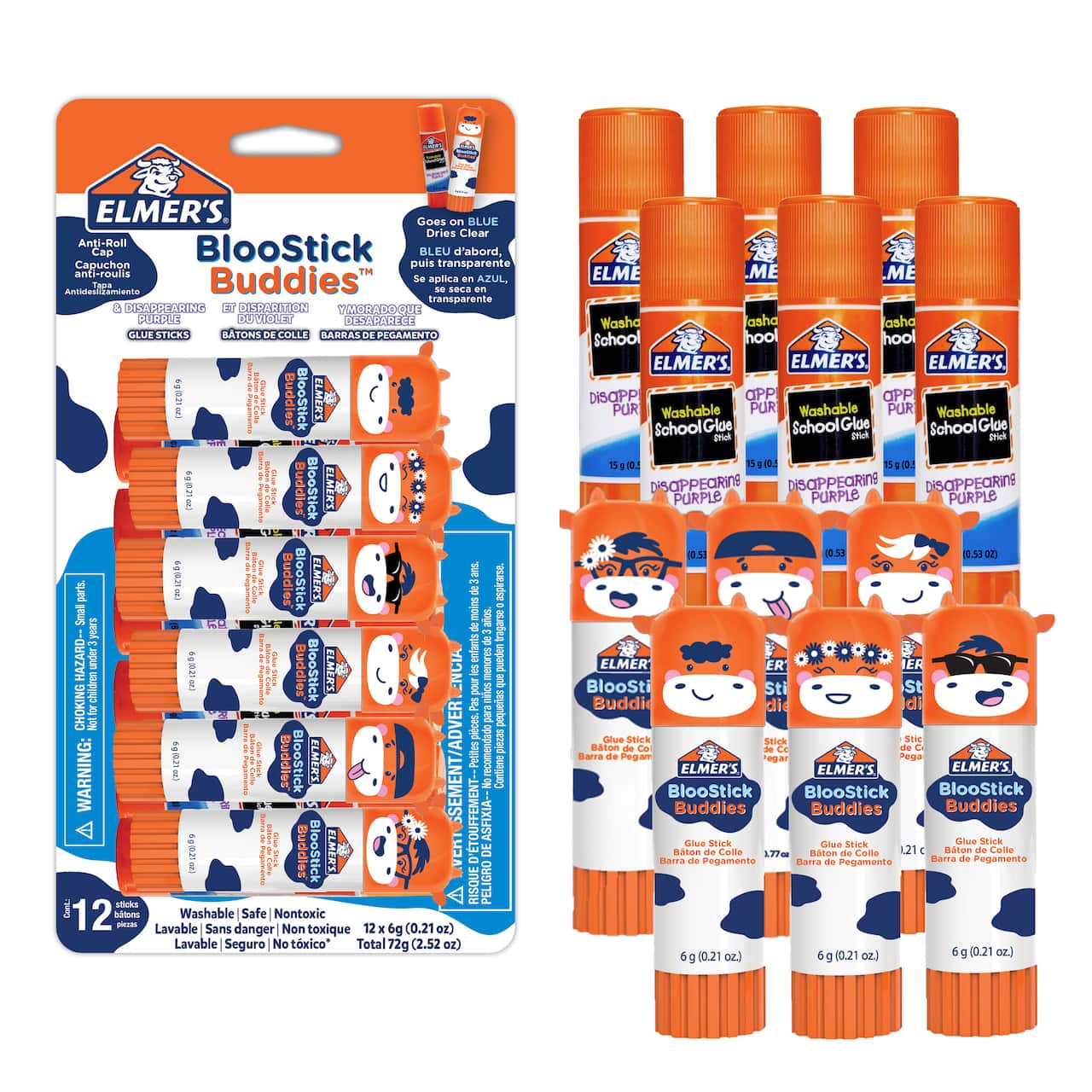 Elmer's® BlooStick Buddies™ & Disappearing Purple Glue Stick Set